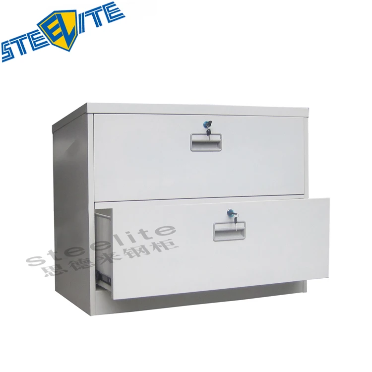 Lockable Extra Wide Steel 3 Layers Shallow Chest Of Drawers Kd 3