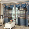 Royal style fabric beautiful printed country curtain with valance