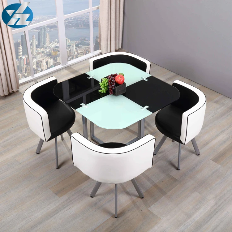 
Cheap Stainless Steel Four Seat Glass Table And Chairs 