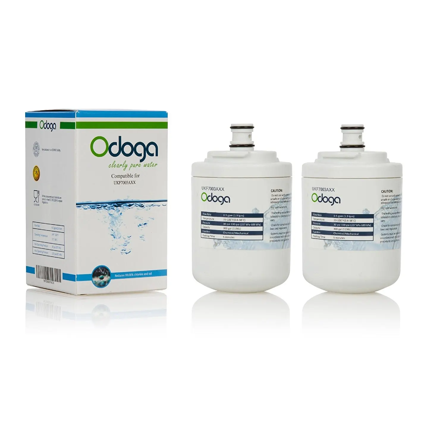 Odoga Maytag UKF7003, UKF7003AXX, UKF7002AXX, EDR7D1 Premium Compatible Refrigerator Water Filter 2-