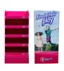 5 tier cardboard display with slide fasteners, five shelf floor display for CDS in the retail market
