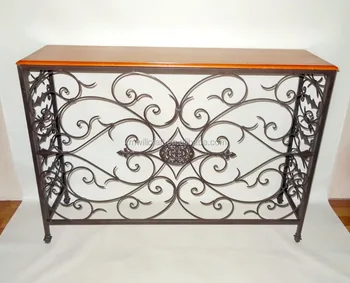 Living Room High Quality Cast Iron Support Solid Wood Top Antique Console Table Buy Antique Console Table Solid Wood Console Table Cast Iron Console