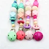 Wholesale cheap environmentally friendly children's baby products wooden pacifier soother clip chain