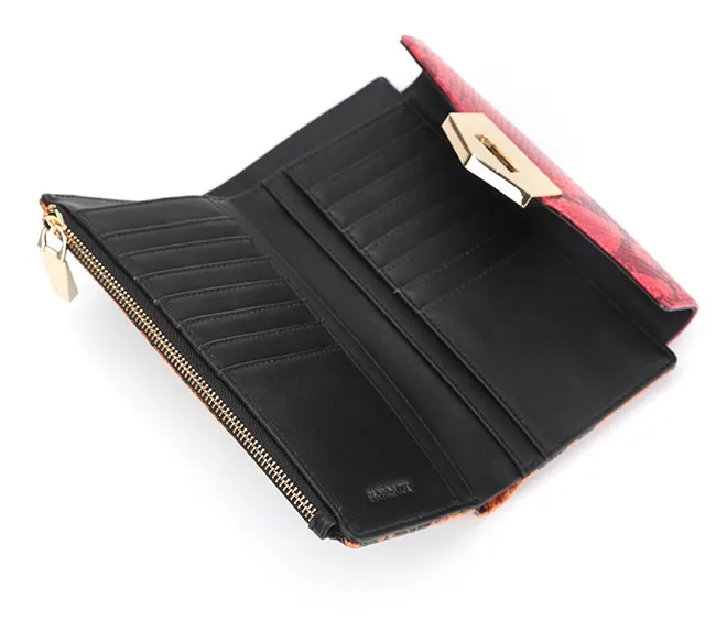 6541-2017 spring & summer style new designs multi-color snake clutch wallets Guangzhou manufacturer