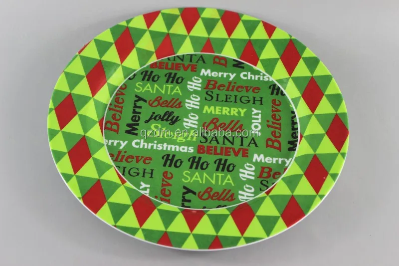 11"Melamine Christmas Plate, Xmas Melamdine dinner plate