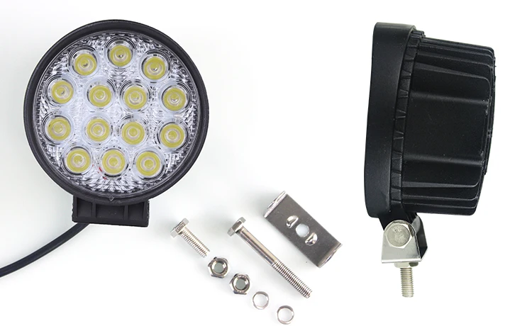 4.5in 42W 12V 24V Work LED Light with IP67 - Round - 3360lm - Flood Spot - for Off Road Truck Jeeps Cars Automotive Heavy Duty