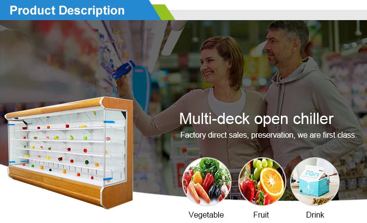 shop food display multideck open chiller cabinet for sale
