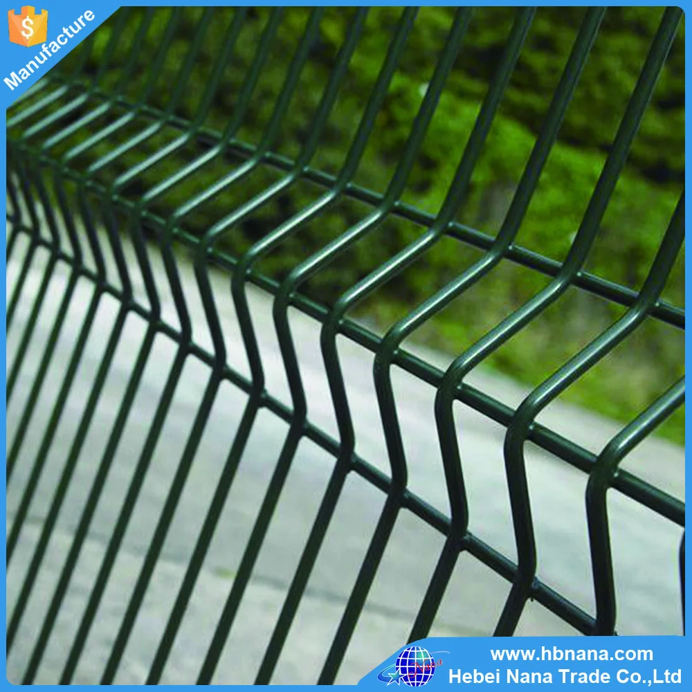 Green Pvc 3 Curved Wire Mesh Fence Panels Security Fence Wholesale From