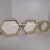 Hexagon Shelves Floating Box Shelf, Wooden Floating Wall Shelves Bookshelf Wall Shelf Lounge Cube Mounted Display