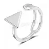 US Ring Size:5.5 korean simple style zinc alloy triangle cuff open finger ring for woman 1274267