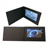 High-end leather marketing brochure 10 inch lcd display lcd greeting card module business video brochure card