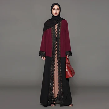 2018 Lace Embroidery Arabic Abaya Hot Islamic Muslim Hijab Nice Dress ...