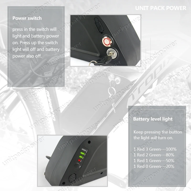 UPP brand 2020 factory dedicated produce ICR18650-26F produce 48v 10.4ah lithium electric bike battery