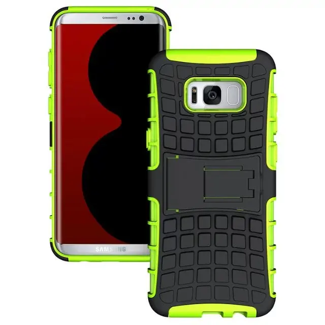 shockproof TPU+PC 2in1 tire pattern bracket cover phone case For Samsung Galaxy S8 S8 Plus