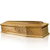 JS-IT087 solid wood coffin with flower carving italian coffin
