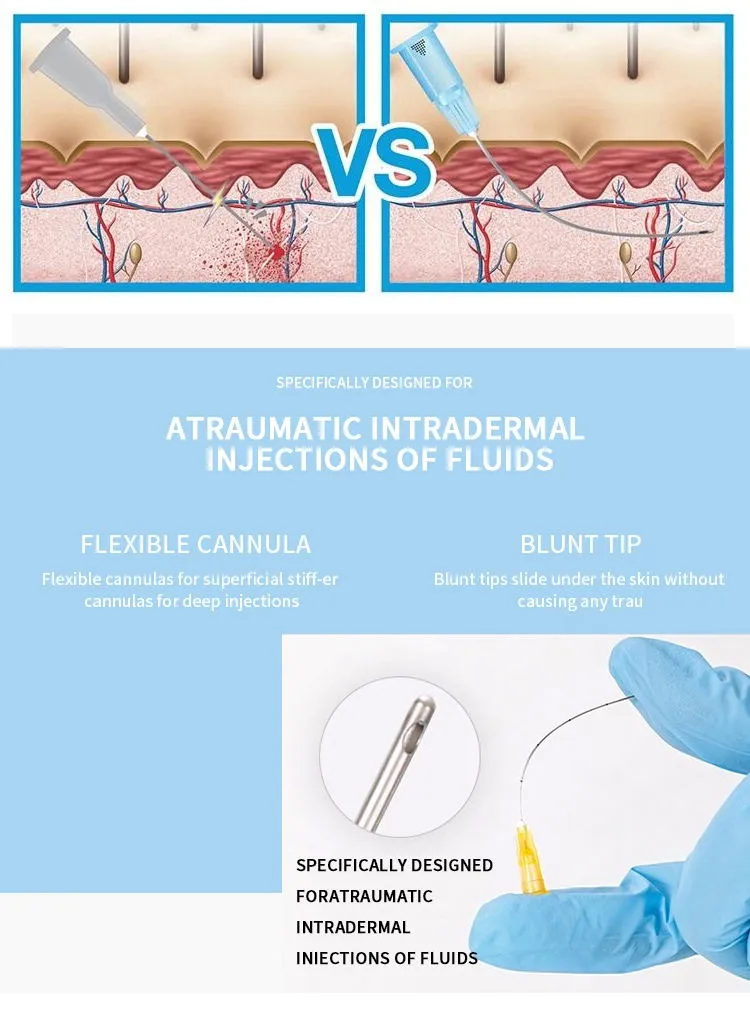 Disposable Beauty Dermal Fillers Cannula Face Lift Medical Stainless