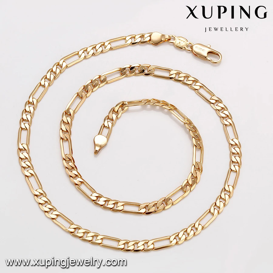 43672 Xuping Jewelry Simple Gold Plated Chains Necklace For Men - Buy ...