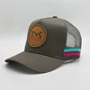 Wholesale Fancy Customised Australian Snapback Plain Baseball Mesh Hats Trucker Caps With Leather Patch