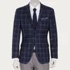 tailored Men's latest checked casual suit for leisure time wear