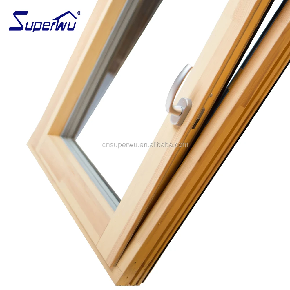 Wooden grain tilt and turn aluminum windows for wooden structure