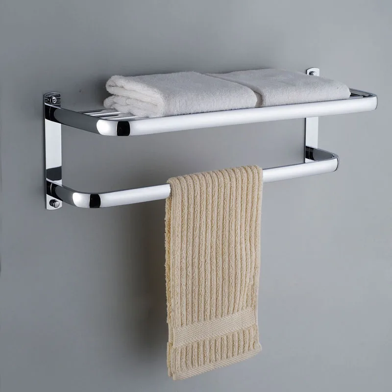 Hotel Style Wall Mounted Stainless Steel Towel Rack Towel Shelf ...