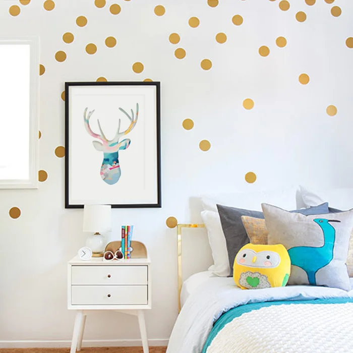 Custom Gold Polka Dot Diy Wall Decals Nursery Kids Room Removable Vinyl Paper Art Home Decoration Sticker Stickers Custom Gold Polka Dot Diy Wall Decals Nursery Kids Room Removable Vinyl Paper Art Home Decoration Sticker Stickers