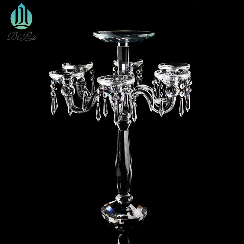 New design wholesale 9 arms wedding decoration crystal candelabra