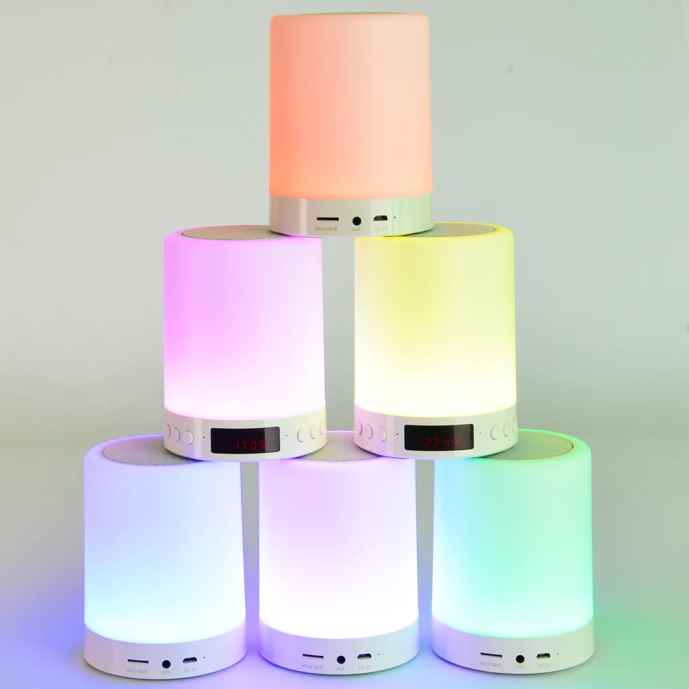 LED light bulb bluetooth speaker multicolor smart lamp mini speaker portable Loudspeaker night light FM radio clock display - ANKUX.COM