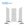 Assembled mobile gridwall hooks metal hanger black wire grid wall display stand for hanging items
