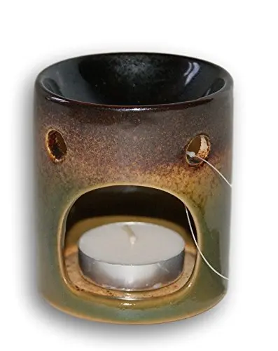 4 Inch H x 3.5 Inch Diameter Miniature Green Tea Candle Essential Oil Warmer Tea Candles Included