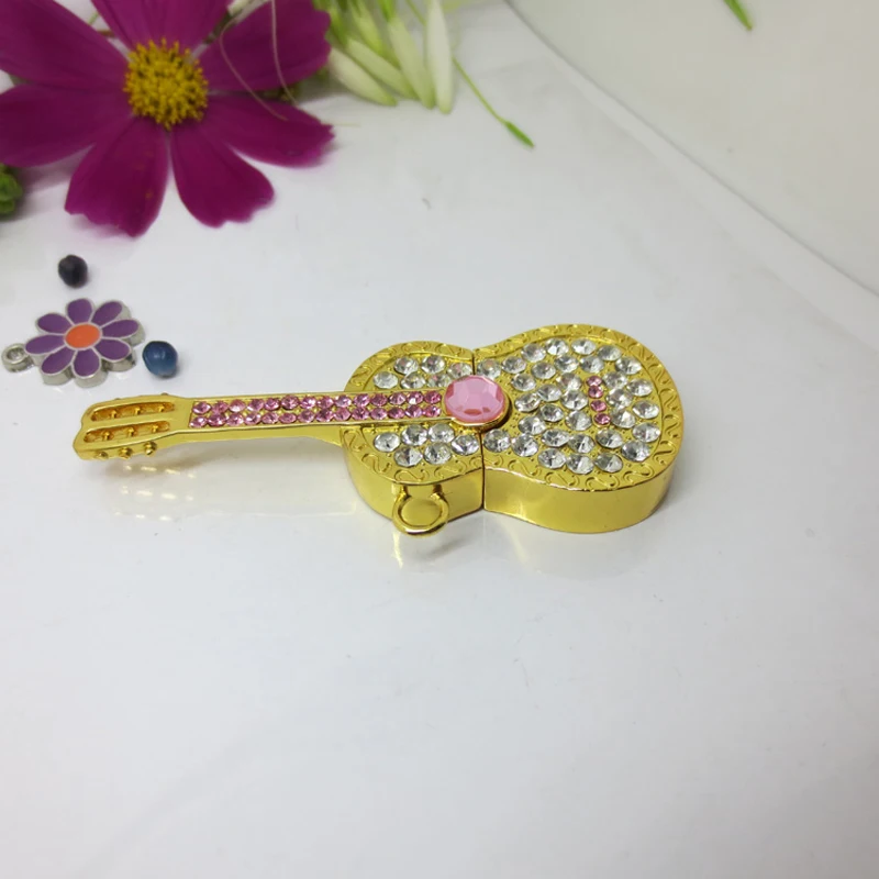 4GB Guitar USB Flash Pen Drive Necklace Jewelry USB Free Shipping USB Flash - ANKUX.COM