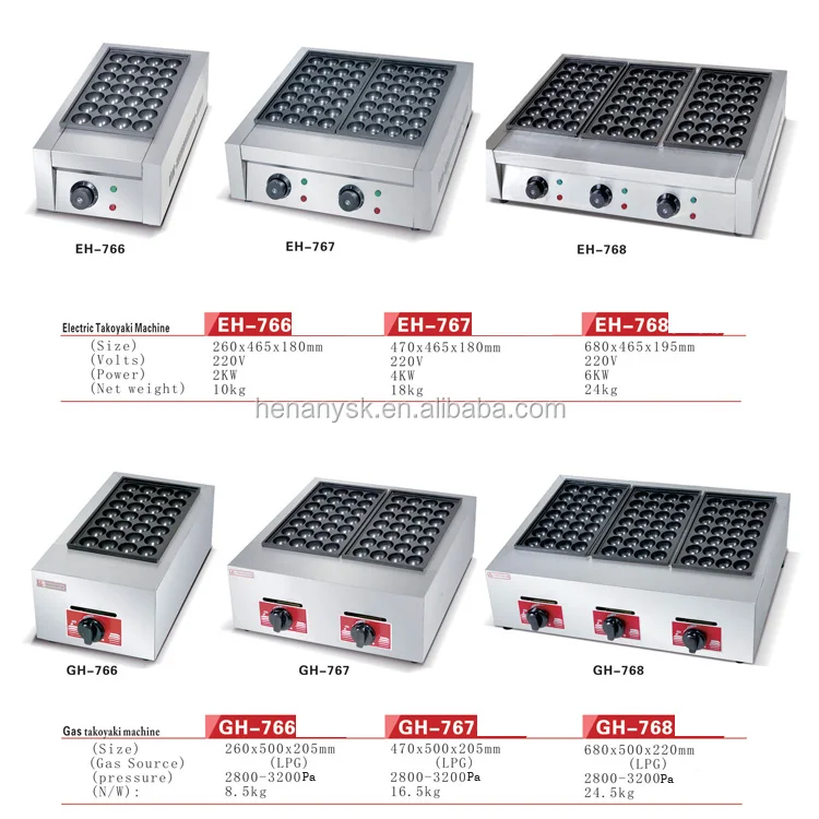 EH-767 2 plates Commercial Electric Takoyaki Maker Machine Fish Grill Machine 