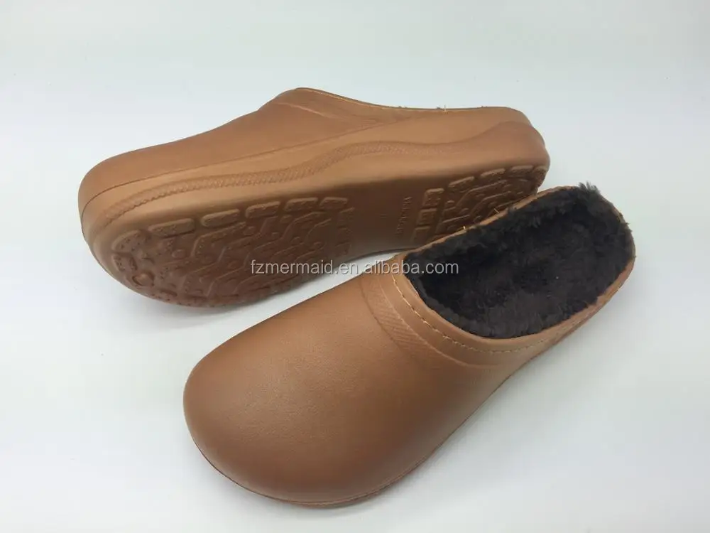 Men/women Clogs with Fur,warm Winter Indoor Clog slippers ,Unisex Kids Eva Clogs