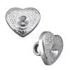 Heart hand polished Stainless Steel Button findings 1250966