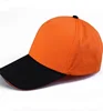 Custom promotional cheap baseball caps black and orange baseball cap