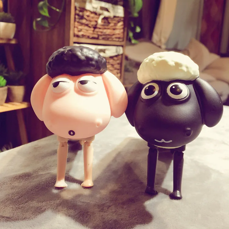 Cartoon Sheep Design Glass Water Bottle with Lids