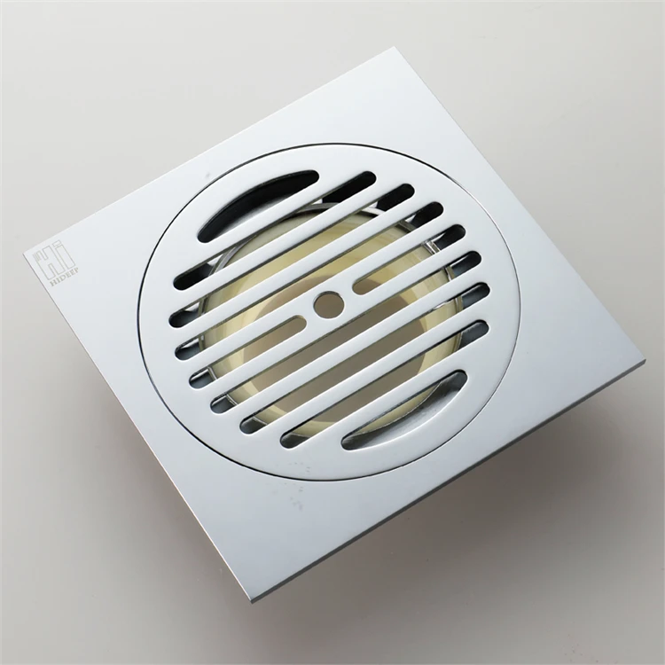 Bathroom Accessories Chrome Brass 150x150mm Shower Drain Anti Odor Floor Drain