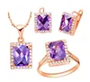 Flower ring dangle earring Stylish jewelry sets 18k gold plated Bridal jewelry set wholesale