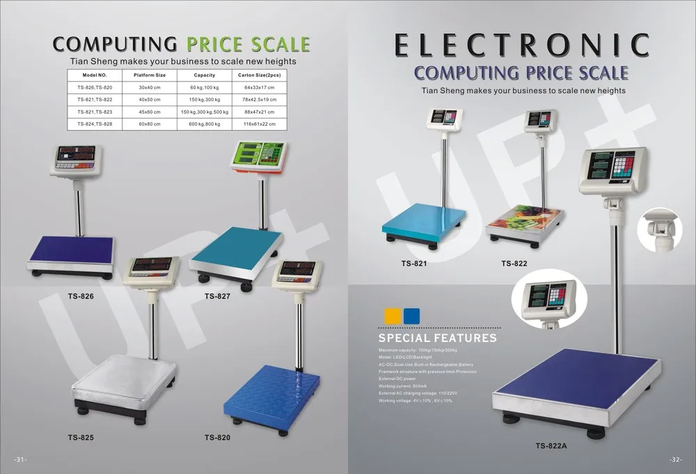 2023 Capacity/division 350kg/50g Size40*50cm Platform Scale Digital Balance High Accuracy