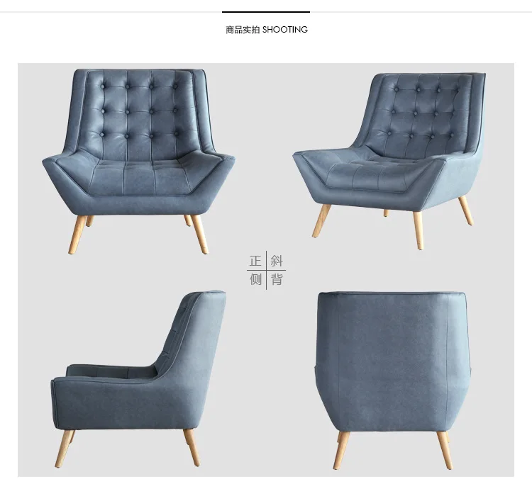 Furniture factory classic design no pattern fabric 1 seat sofa chair