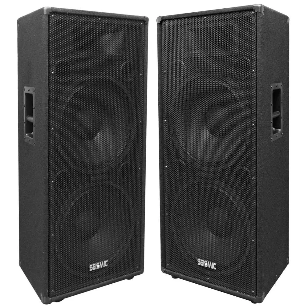Seismic Audio - FL-155PC - Pair of Dual Premium 15" PA/DJ Speaker Cabi...
