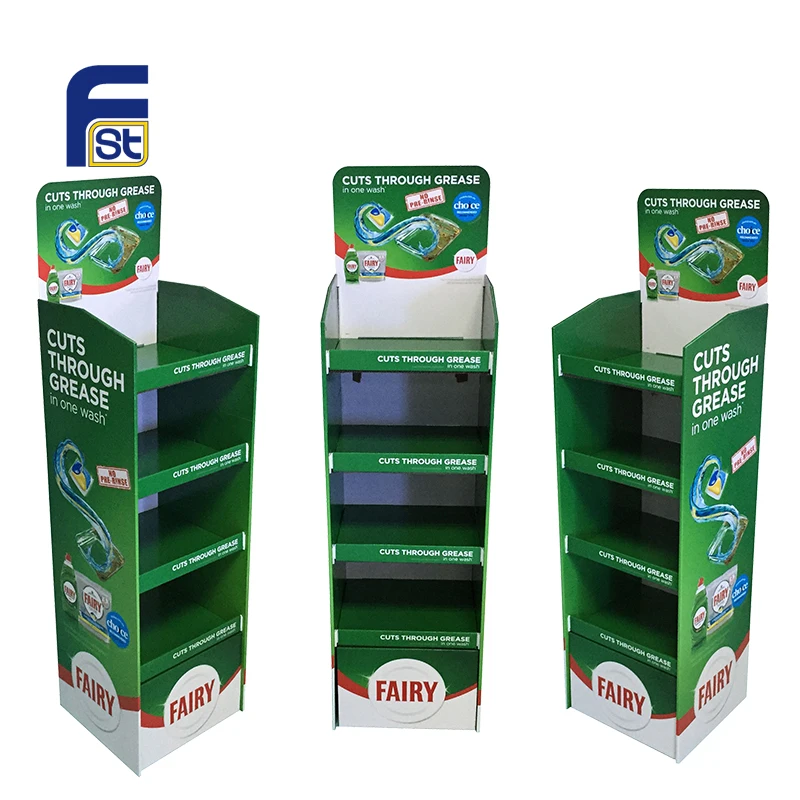 4 Layers Full Color Printing Paper Cardboard Bottle Display Stand, View