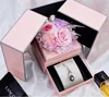 2019 High quality Valentine's Day gift in square shape box preserved rose flowers Gift box creative gift