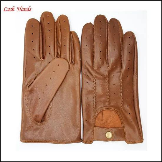 2017 men's fashion drving brown sheepskin leather gloves with Chinese manufactory price