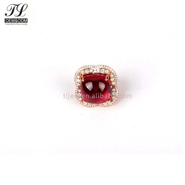 Gold Plated Rings 925 Sterling Silver Ruby Ring Natural Pave Ruby Gemstone Rings Gemstone Rings Designer Ruby Rings Ruby Gemstone Rings