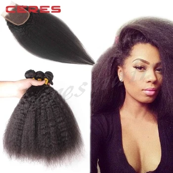 Ceres Hair Products Malaysian Kinky Straight Weave 3bundles Human