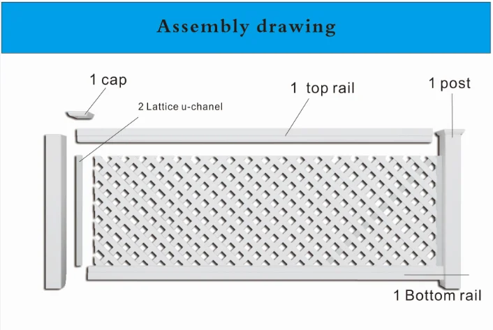 Free maintenance UV protection vinyl PVC garden trellis for house and garden.