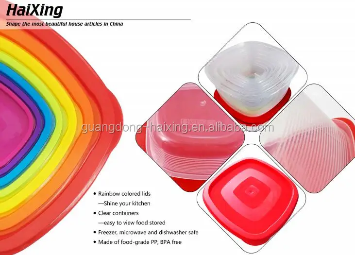 Wholesale PP clear 1 compartment meal prep food storage containers with colorful lids