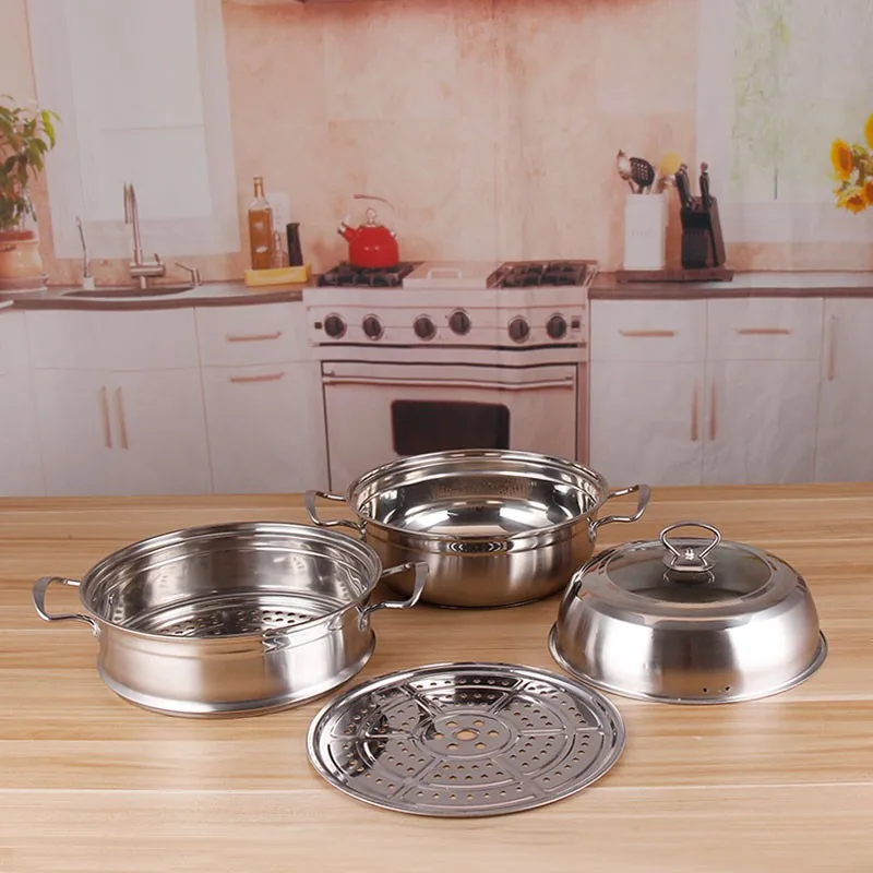 Steamer Set With Lid For Stovetop Use Stainless Steel Muticookware Set