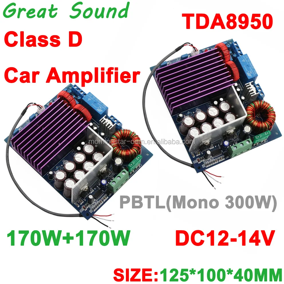 Hot! Class D Type Tda8950 150w*2 / 170w*2 Dc 12v 14v Pbtl Mono 300w